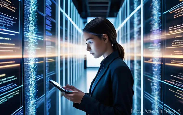 인터넷정보검색 실기 시험 대비 고급 검색 기법 정리법 - **"Unearthing Digital Knowledge"**
    A focused female researcher, dressed in smart casual attire (...