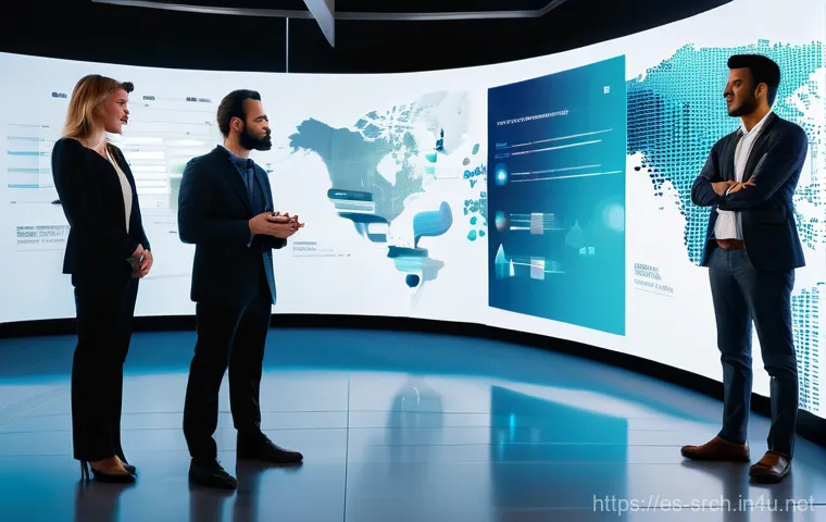 인터넷정보검색 실기 시험 대비 데이터 시각화 기법 - **Prompt 1: The Power of Data Storytelling**
    "A diverse group of five professionals (two women, ...