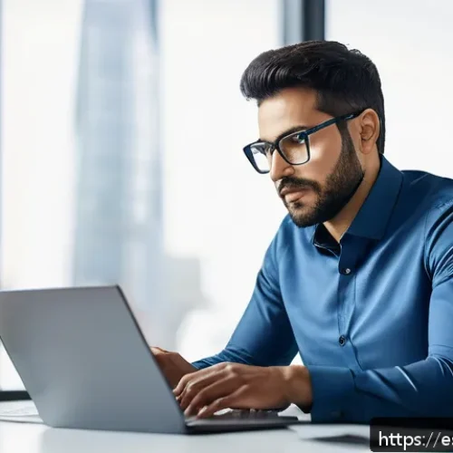 인터넷정보검색 자격증과 디지털 리서치 기술의 연계성 - A professional digital researcher in a modern office environment, focused on analyzing data on multi...
