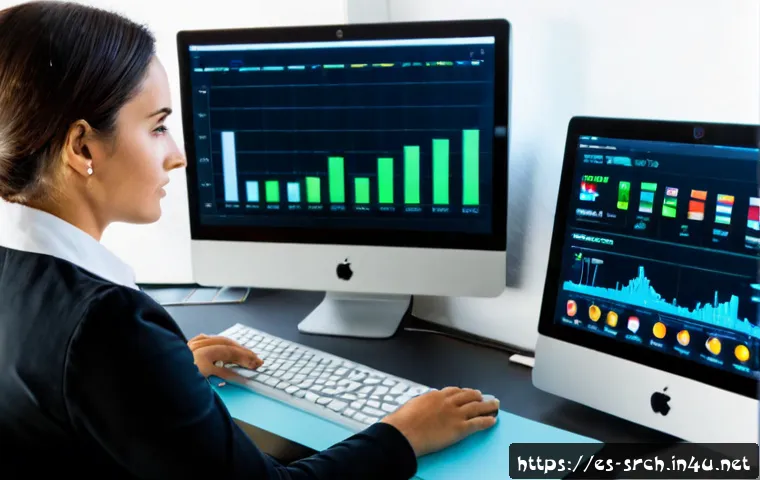 인터넷정보검색 실무에서 자동화된 검색 스크립트 활용 사례 - Photorealistic Spanish market research analyst at a bright modern office desk in Madrid, monitoring ...